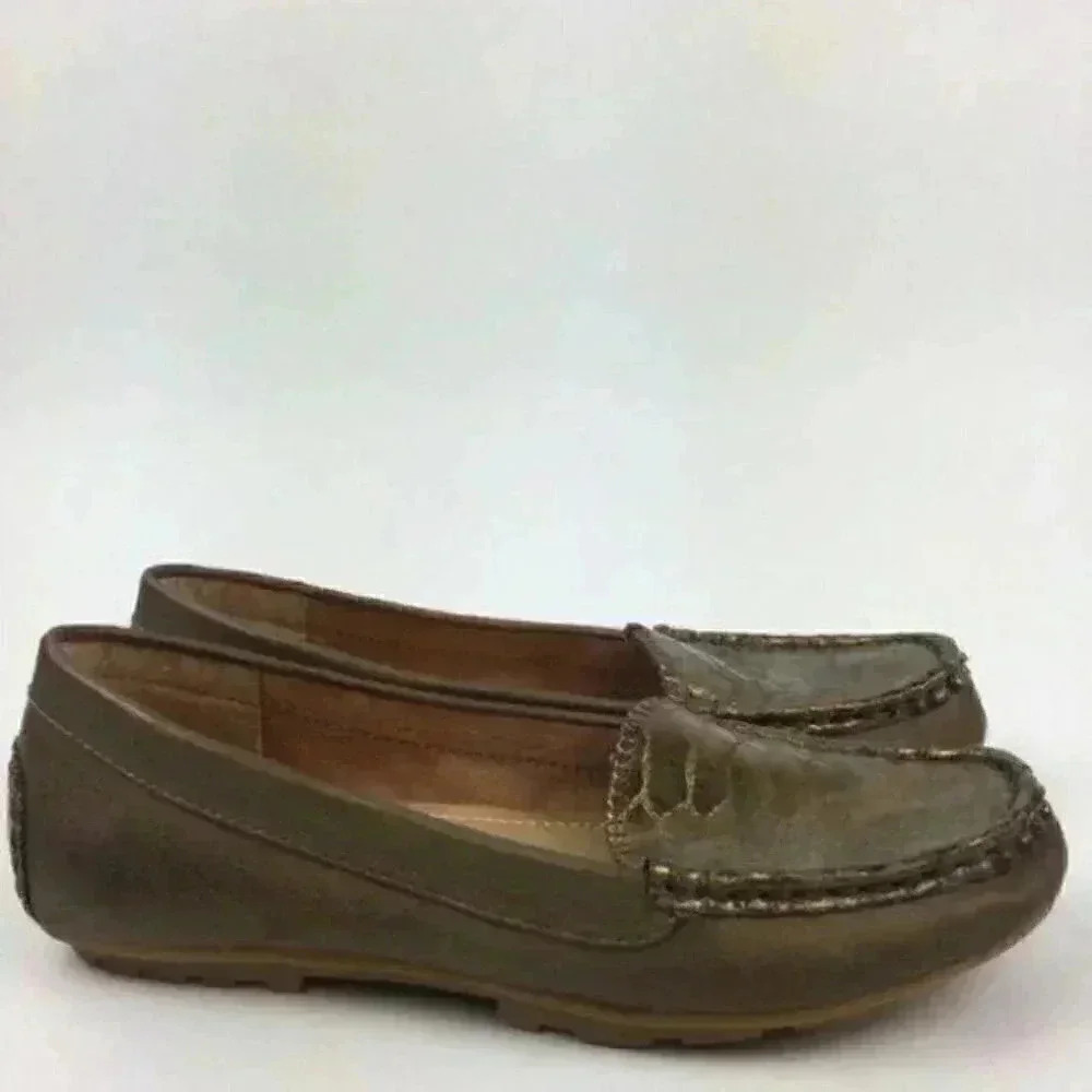 Baretraps Kieran Bronze Snakeskin Print Loafers - Picture 2 of 8